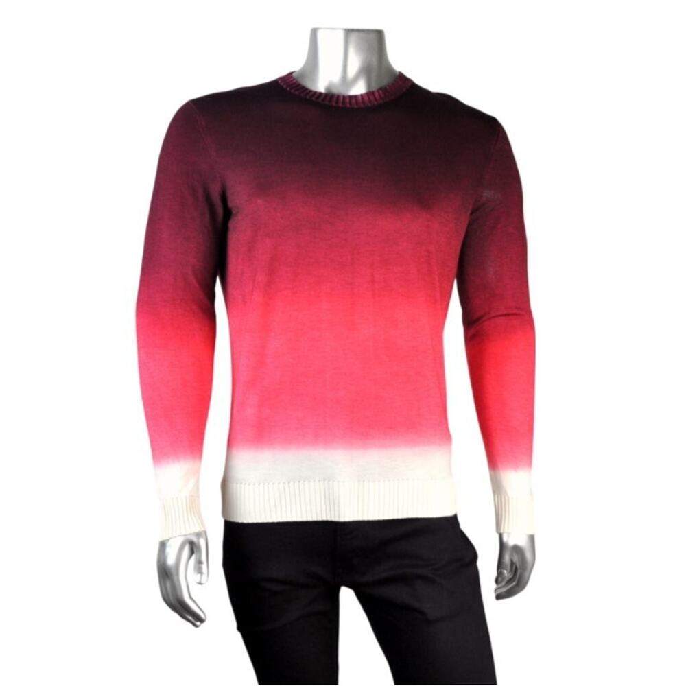 $2,950 NWT Kiton Red Ombre Cashmere Crewneck Lightweight Sweater Size XL 54